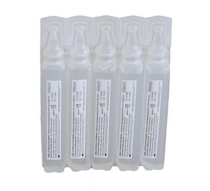 Sterile Saline Eye Wash 20ml Pods First Aid Kit Refill Wound Irrigation Solution thumbnail 2