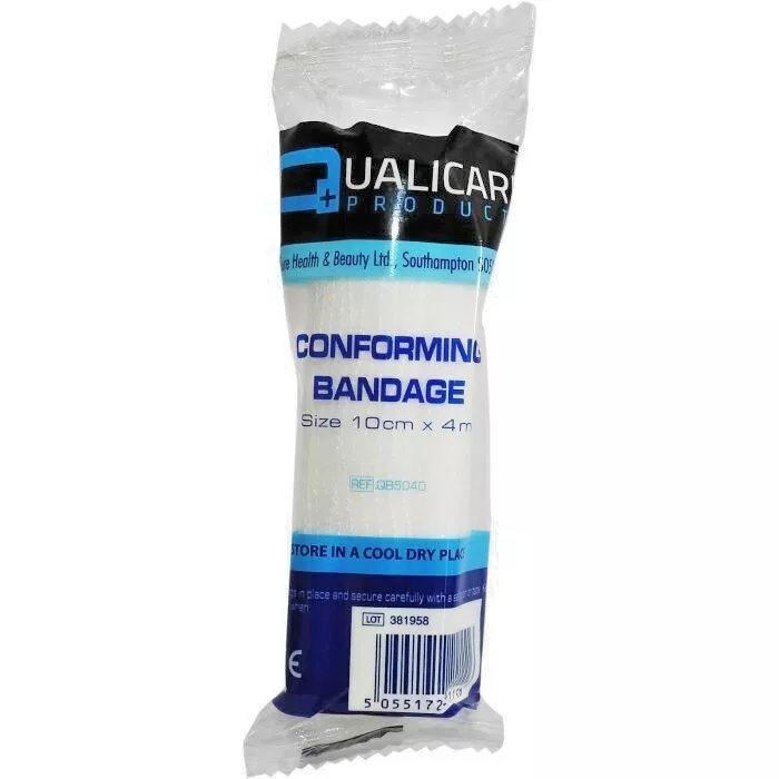 Qualicare High Quality Conforming Stretch Bandage 10cm x 4m First Aid