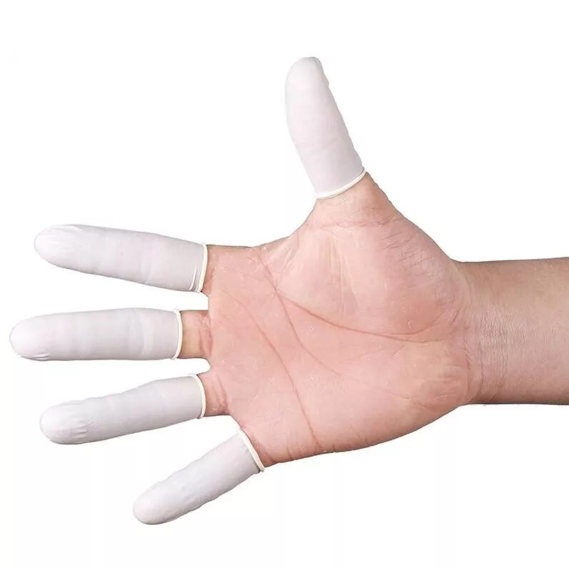 Disposable Latex Finger Cots Protective Rubber Gloves Nail Fingertips Cover
