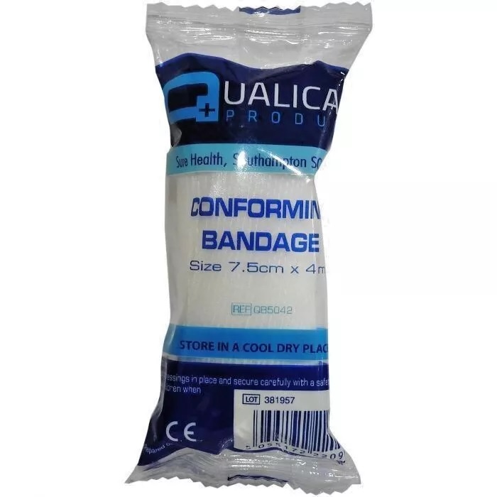 Qualicare High Quality Conforming Stretch Bandage 7.5cm x 4m First Aid