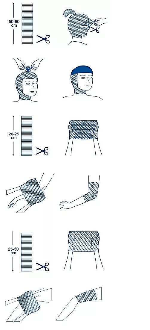 1m No 4 - Knee, Arm, Elbow, Lower Leg elastoNET Elastic Tubular Mesh Net Bandage Dressings Fixation Highly Stretchable thumbnail 4