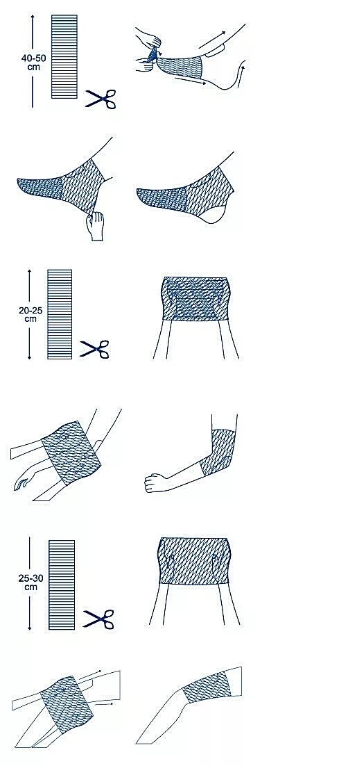 1m No 10 - Hips, Trunk elastoNET Elastic Tubular Mesh Net Bandage Dressings Fixation Highly Stretchable thumbnail 3